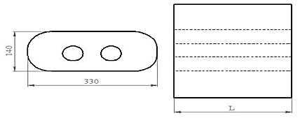 Глушитель овальный 330 х 140 длина 460 мм U27H46043 прямоточный